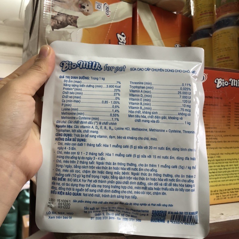 Sữa Bio Milk chuyên dùng cho chó mèo 100g