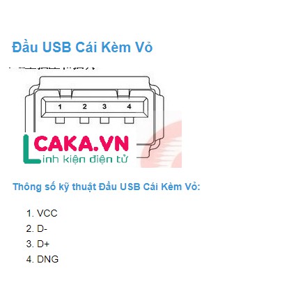 Linh Kiện Điện Tử Đầu USB Cái Kèm Vỏ