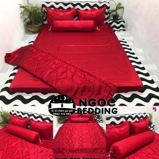 [Hổ trợ PVC] Bộ chăn ga vỏ gối phi lụa mát mịn Ngọc Bedding (hơn 50 màu), drap phi lụa m2,m4,m6... đủ KT cho khách chọn