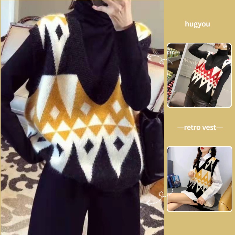 Áo Gi-Lê Len Sát Nách Cổ Chữ V Trẻ Trung Hợp Thời Trang Cho Nữ