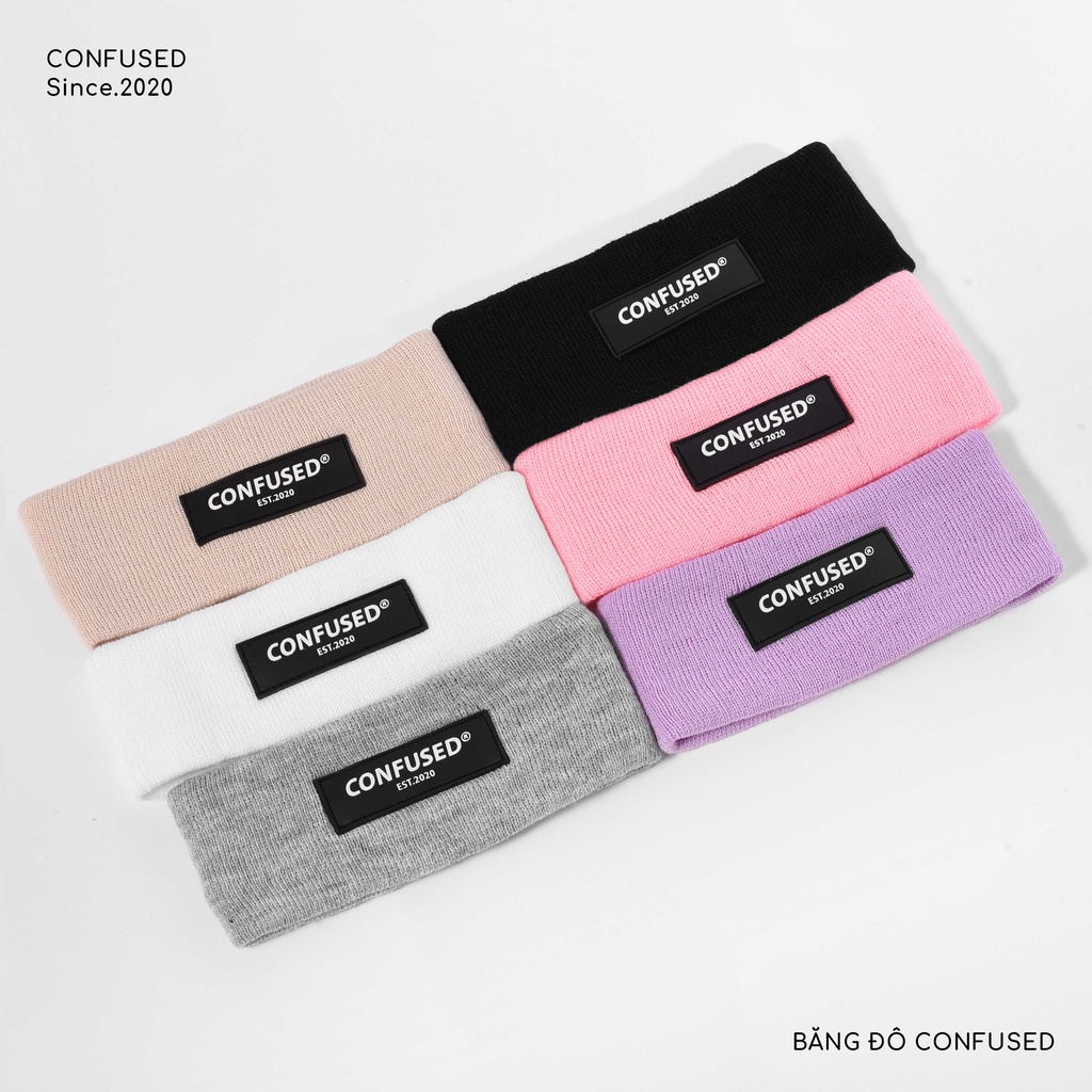 [HEADBAND] Băng Đô nam nữ localbrand CONFUSED, FORM dài CHẤT dày và mịn, phụ kiện đi chơi, tập thể dục (6 màu)