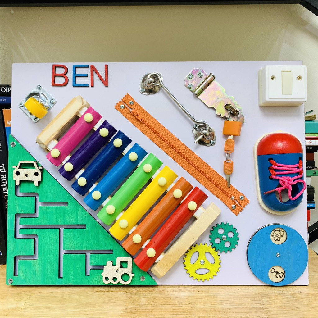 Bảng Bận Rộn Busy Board Giúp Trẻ Phát Triển Kỹ Năng Toàn Diện Món Quà Sinh Nhật Ý Nghĩa Cho Bé,Đồ Chơi Bằng Gỗ BR07