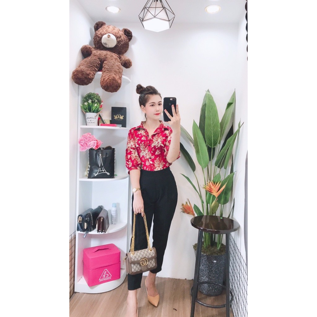 áo sơ mi cách điệu cổ đức tay bồng