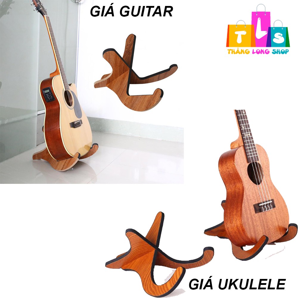 Giá đỡ bằng gỗ để sàn cho đàn guitar, ukulele tiện dụng