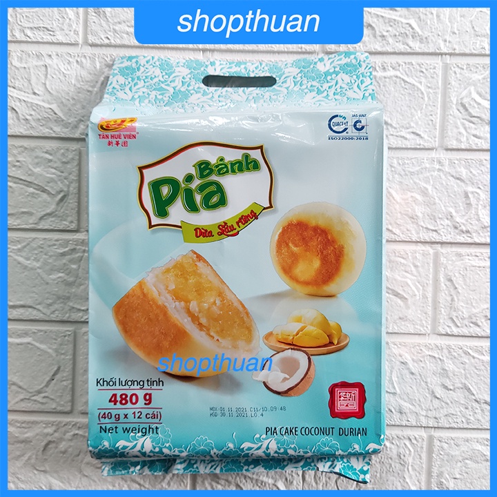 Bánh pía Dừa Sầu Riêng 480g ( 12 cái ) - Tân Huê Viên - Bánh pía mini