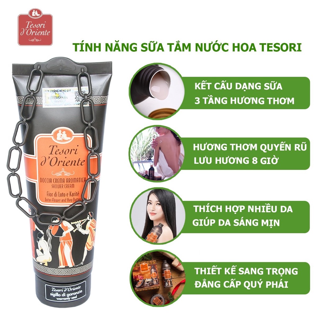Sữa tắm nước hoaTesori - Gói dùng thử 7ml, Sữa tắm lưu hương lâu Nhập Khẩu ITALIA, càng dùng càng mê | BigBuy360 - bigbuy360.vn