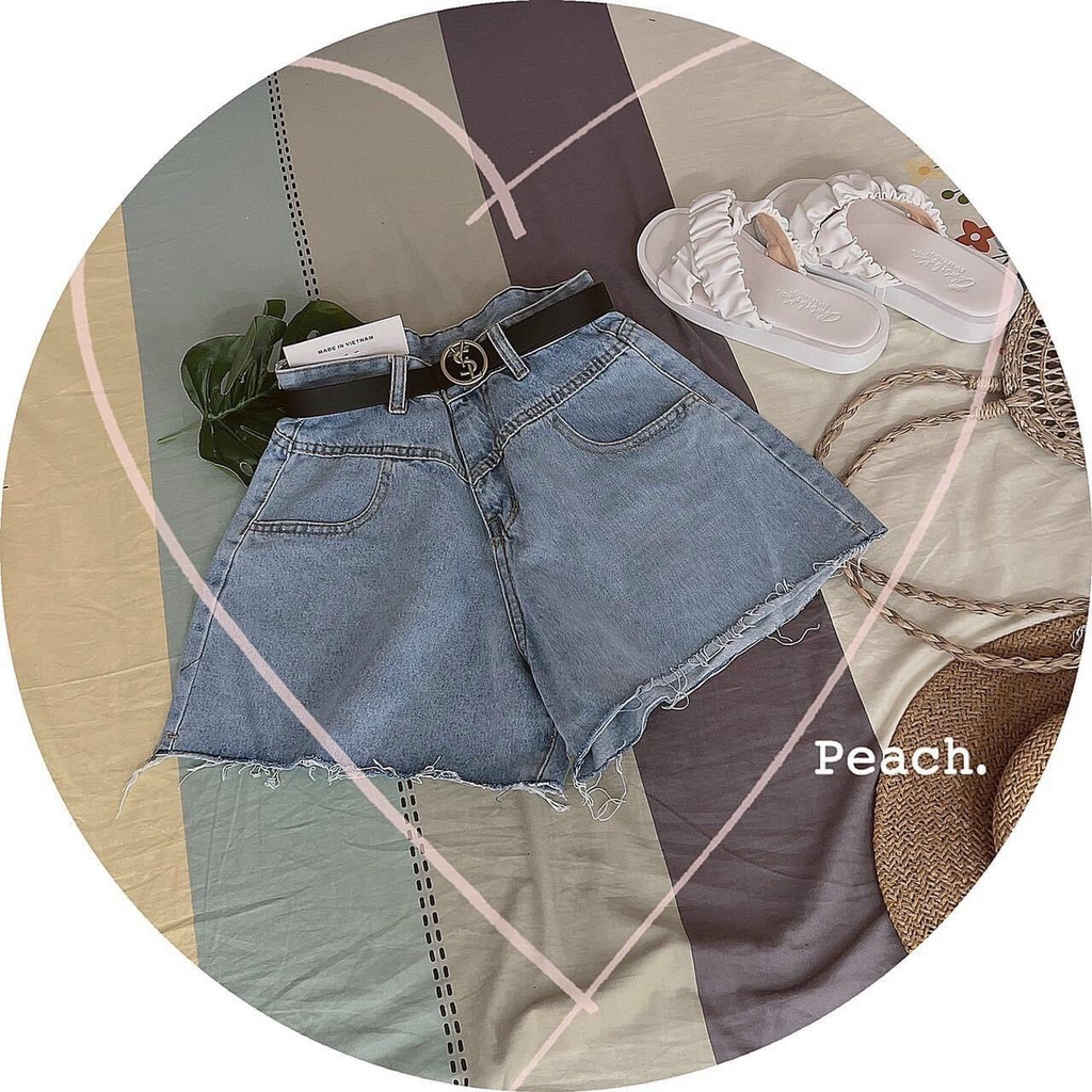 Quần short jean nữ giả váy lưng cao chất co dãn tốt from ôm