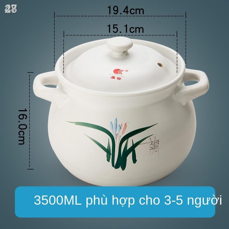 ☍❧☌28I Nồi hầm dung tích lớn Kangshu 1100-3500ML sứ nhiệt độ cao ngọn lửa mở súp