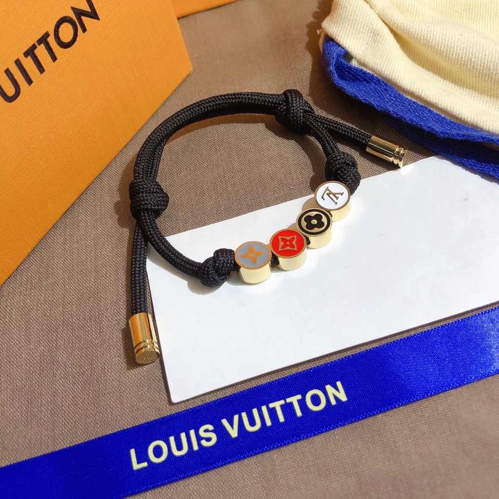 Lv Vòng Tay Louis Vuitton Bằng Thép Titan Dát Khảm Chữ Đơn Giản Cổ Điển Sang Trọng Không Phai Màu Không Phai Cho Nam Và Nữ