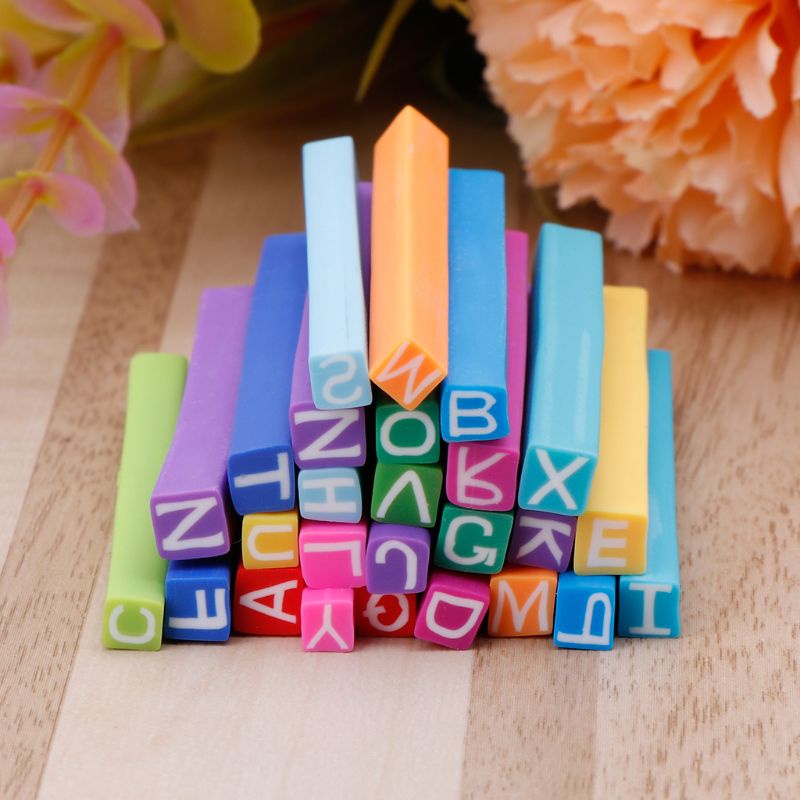 Set 26 Thanh Đất Sét Polymer In Chữ Làm Trang Sức Thủ Công Diy Thân Thiện Môi Trường