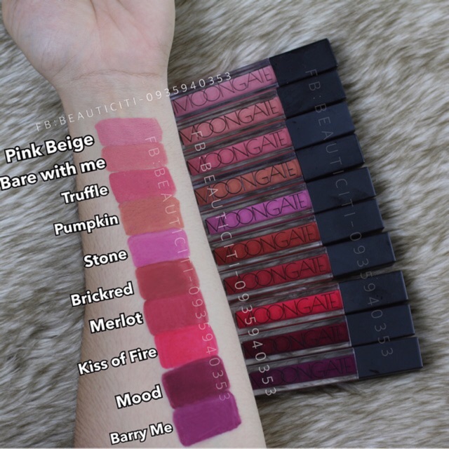 SON KEM LÌ MOONGATE KHOÁ MÀU KHÔNG LEM KHÔNG TRÔI VELVET LIP | BigBuy360 - bigbuy360.vn