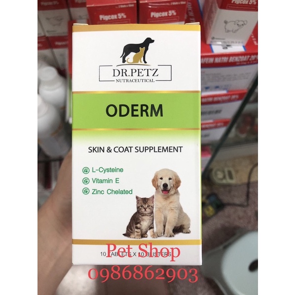 Viên kích mọc lông ở chó mèo Dr. Petz Oderm 1 viên