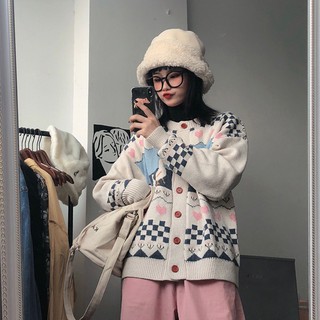Áo khoác len Cardigan Họa tiết thổ cẩm