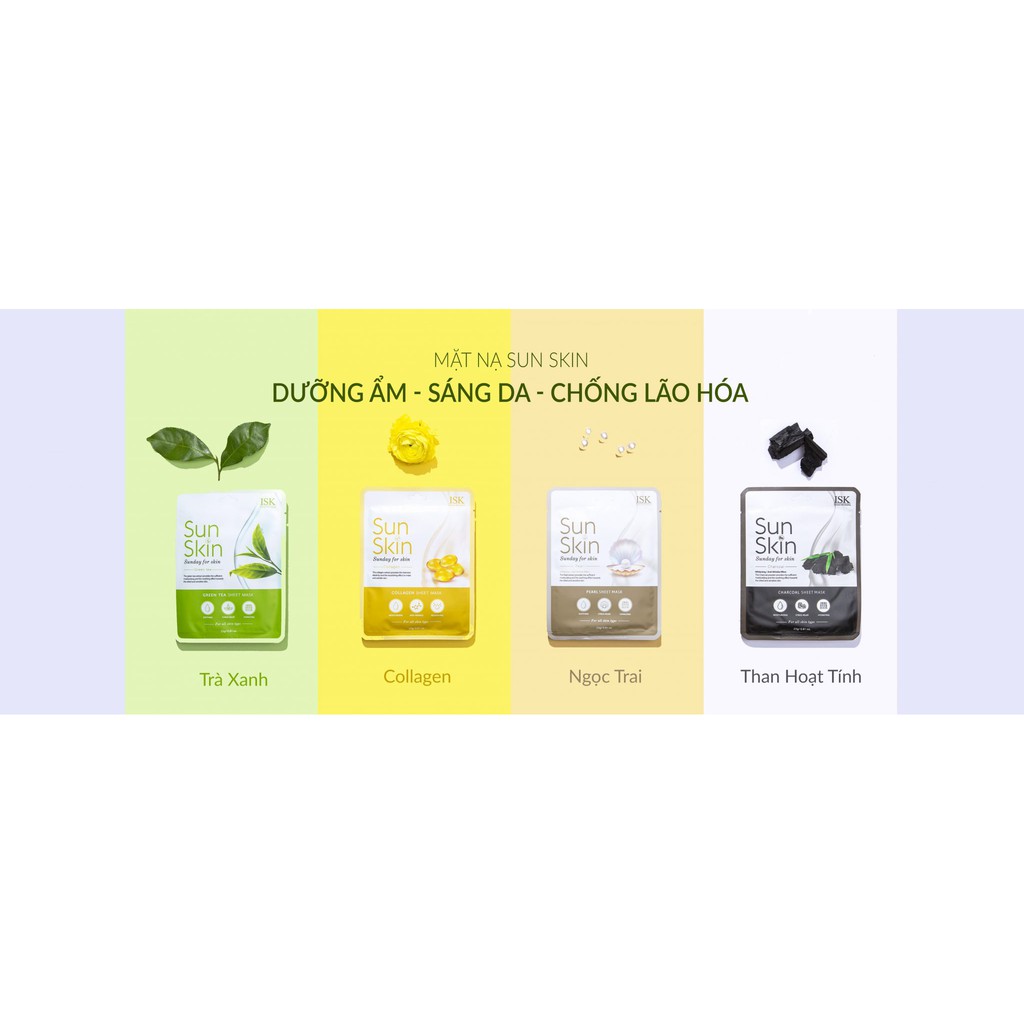 MẶT NẠ DƯỠNG DA TỪ THIÊN NHIÊN ISK SUN SKIN SHEET MASK 23G  - HÀN QUỐC CHÍNH HÃNG