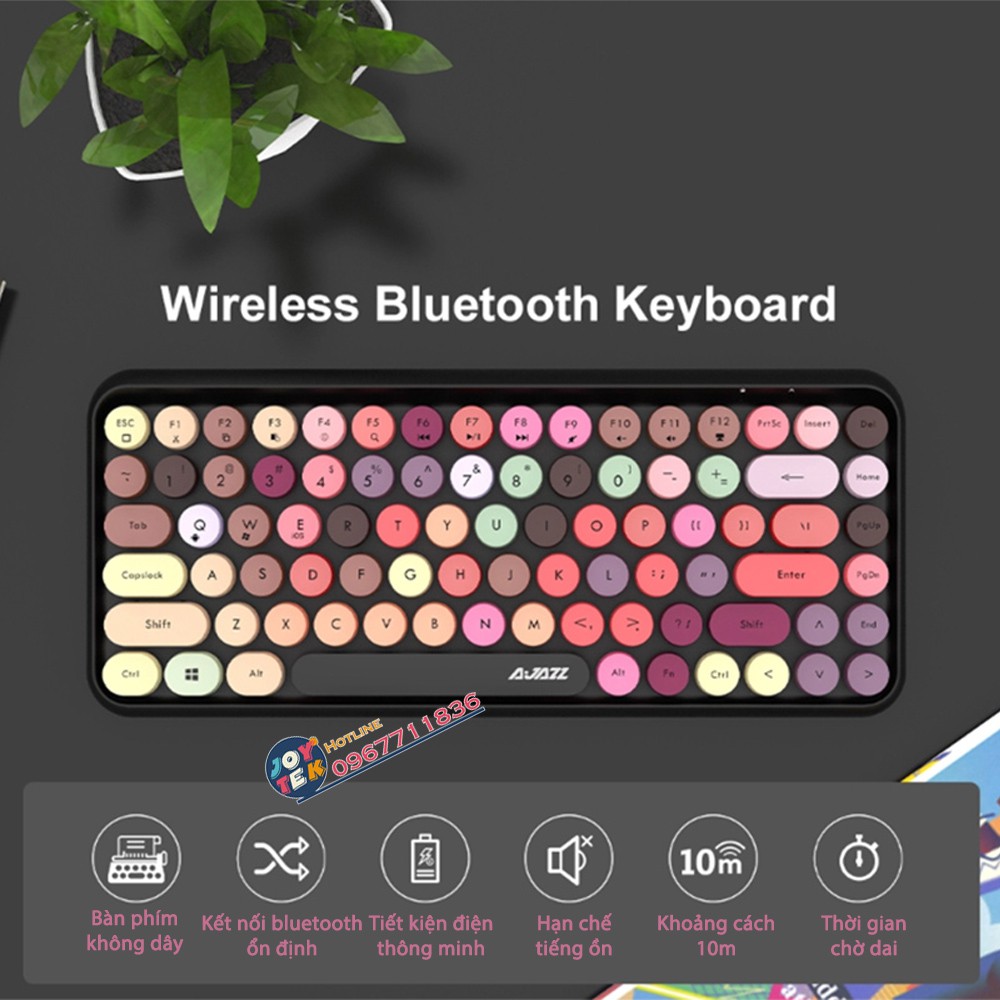 Bàn phím Ajazz I Bàn phím không dây Bluetooth mini cho điện thoại ipad laptop macbook giá rẻ | WebRaoVat - webraovat.net.vn