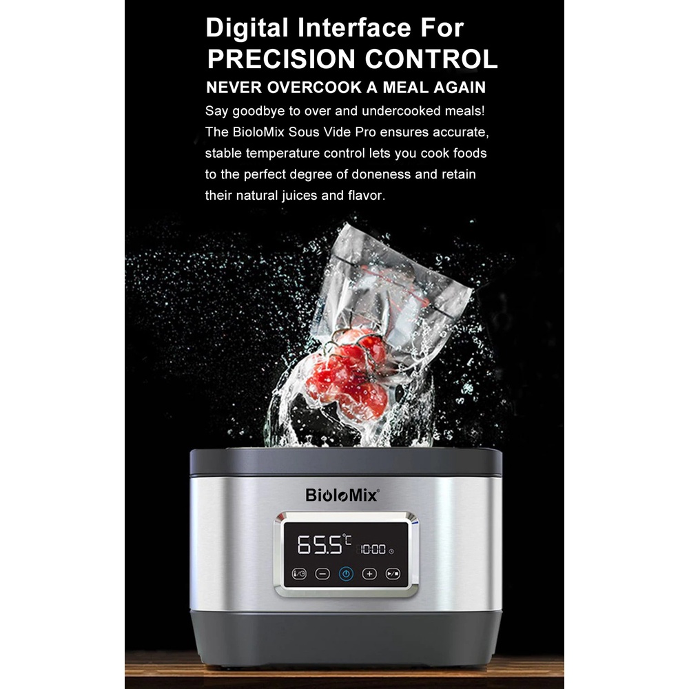 Máy nấu chậm Sous vide BioloMix LS-SV03A thế hệ thứ 6 tích hợp thùng nấu 8L