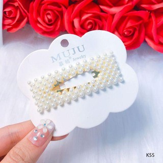 Sét 2 kẹp tóc đính hạt phong cách trẻ