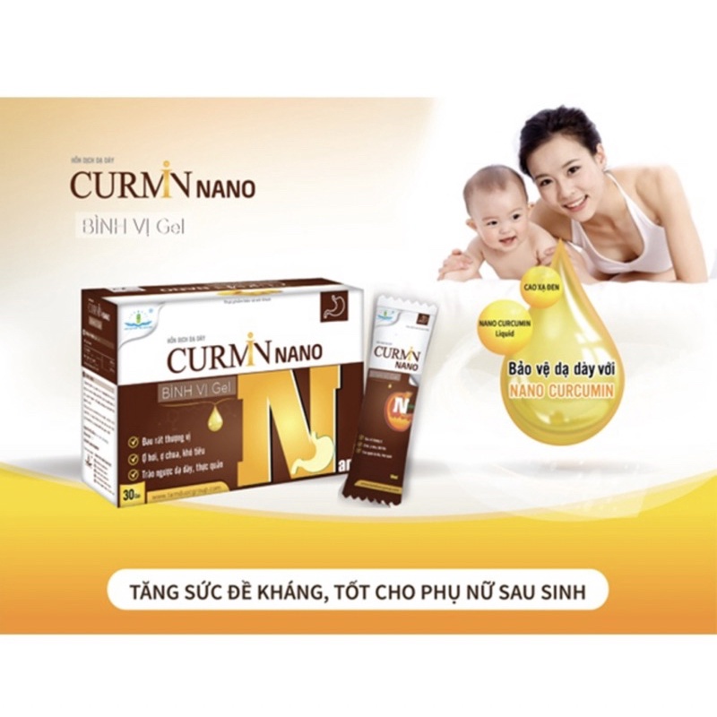 Gel Dạ Dày CURMIN NANO Bình Vị Gel / Cumin Binh vi nuoc/ Nghe Nano, h30 gói