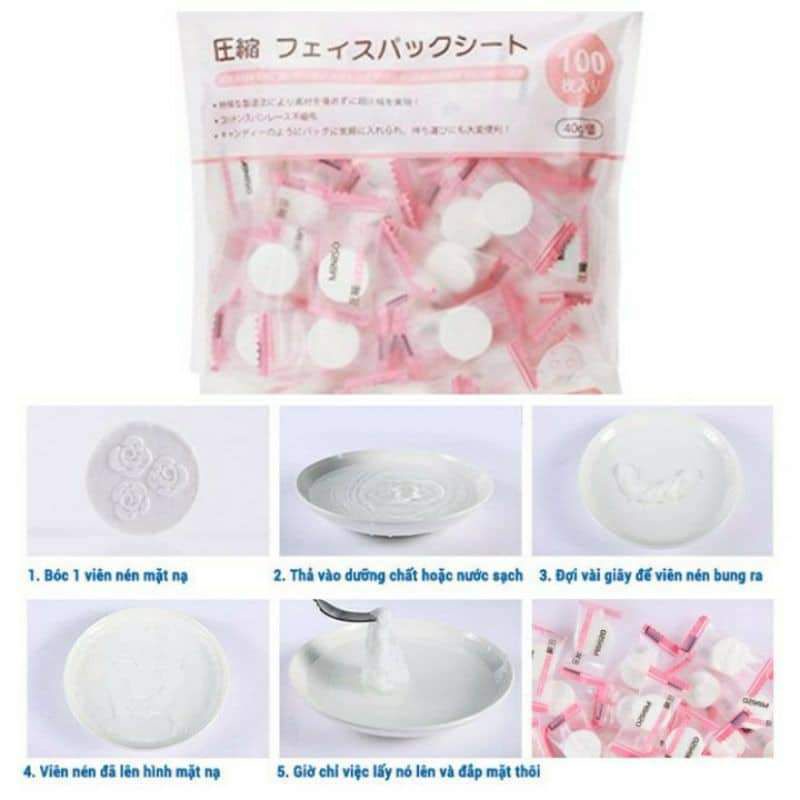 [Rẻ vô địch] Mặt Nạ Nén MINISO Túi 50 viên