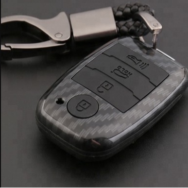 Ốp chìa khóa xe ô tô KIA MORNING, SOLUTO, RONDO, SEDONA 2019 2020 cacbon cao cấp