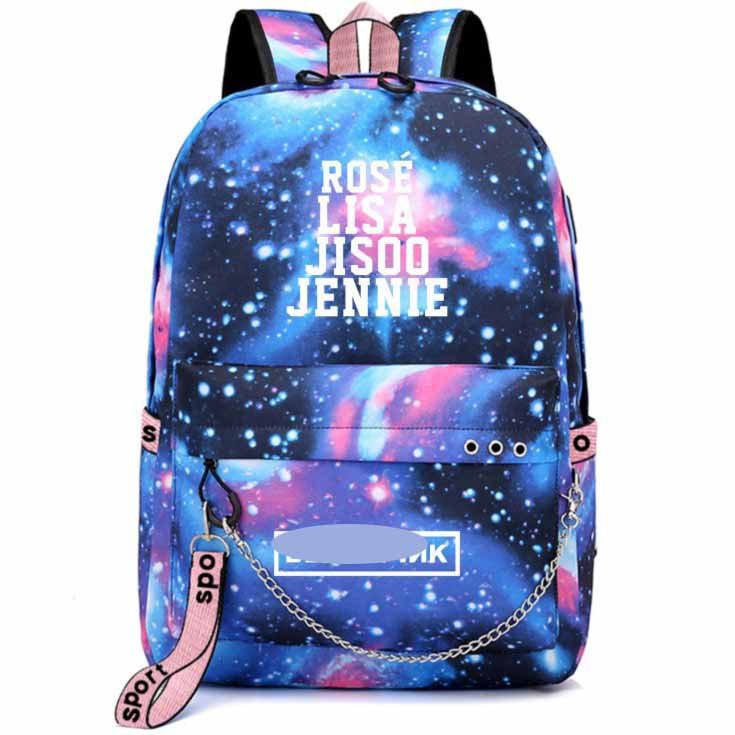 Balo Blackpink Lisa Jisoo Jennie Rose galaxy thông minh gắn sạc cặp sách đựng laptop đi học