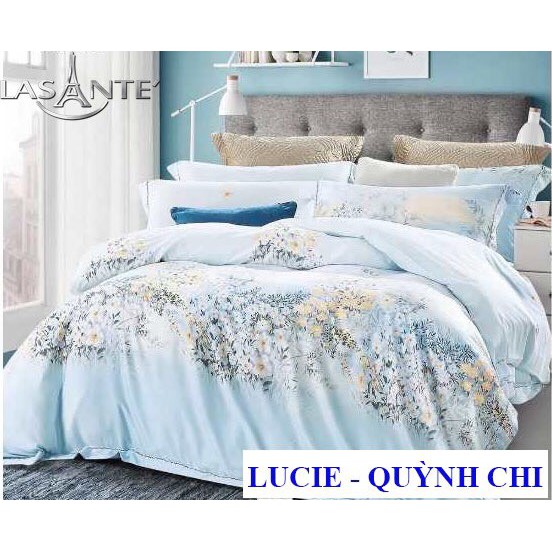 Mát lạnh 20 bộ chăn ga Tencel Modal 5 món ga chun chần bông Lasante Pháp