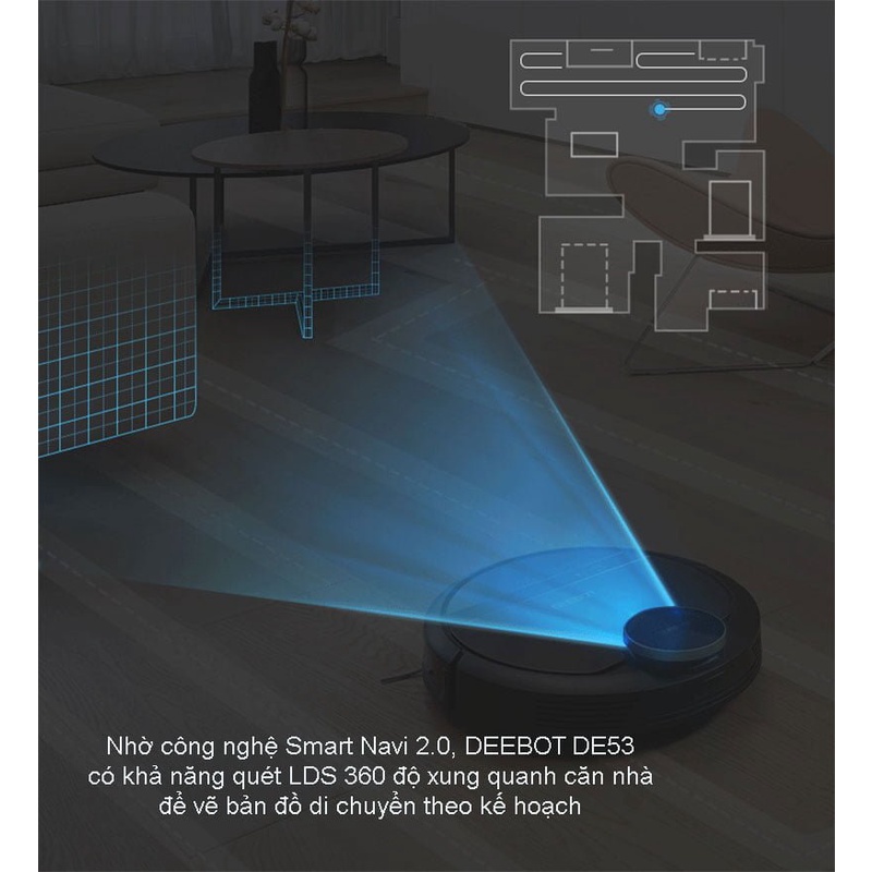 Robot hút bụi lau nhà Ecovacs Deebot DE53 , hàng trưng bày chưa qua sử dụng, tặng tài khoản app - Tipi Home shop