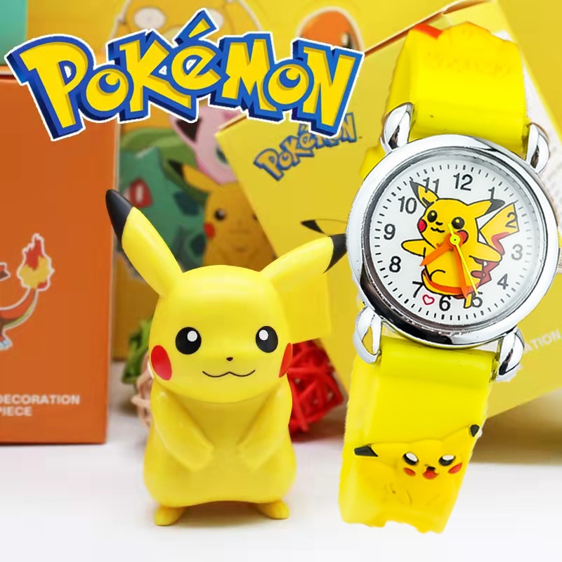 Đồng hồ đeo tay họa tiết hoạt hình pikachu dễ thương cho bé