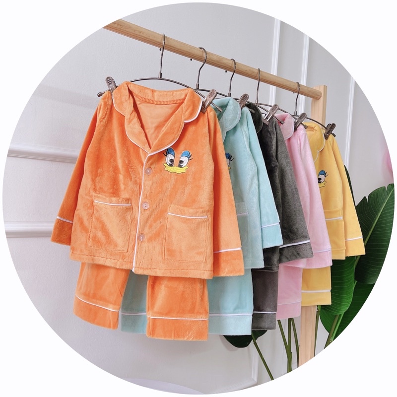 Set nỉ băng lông pizama cho bé