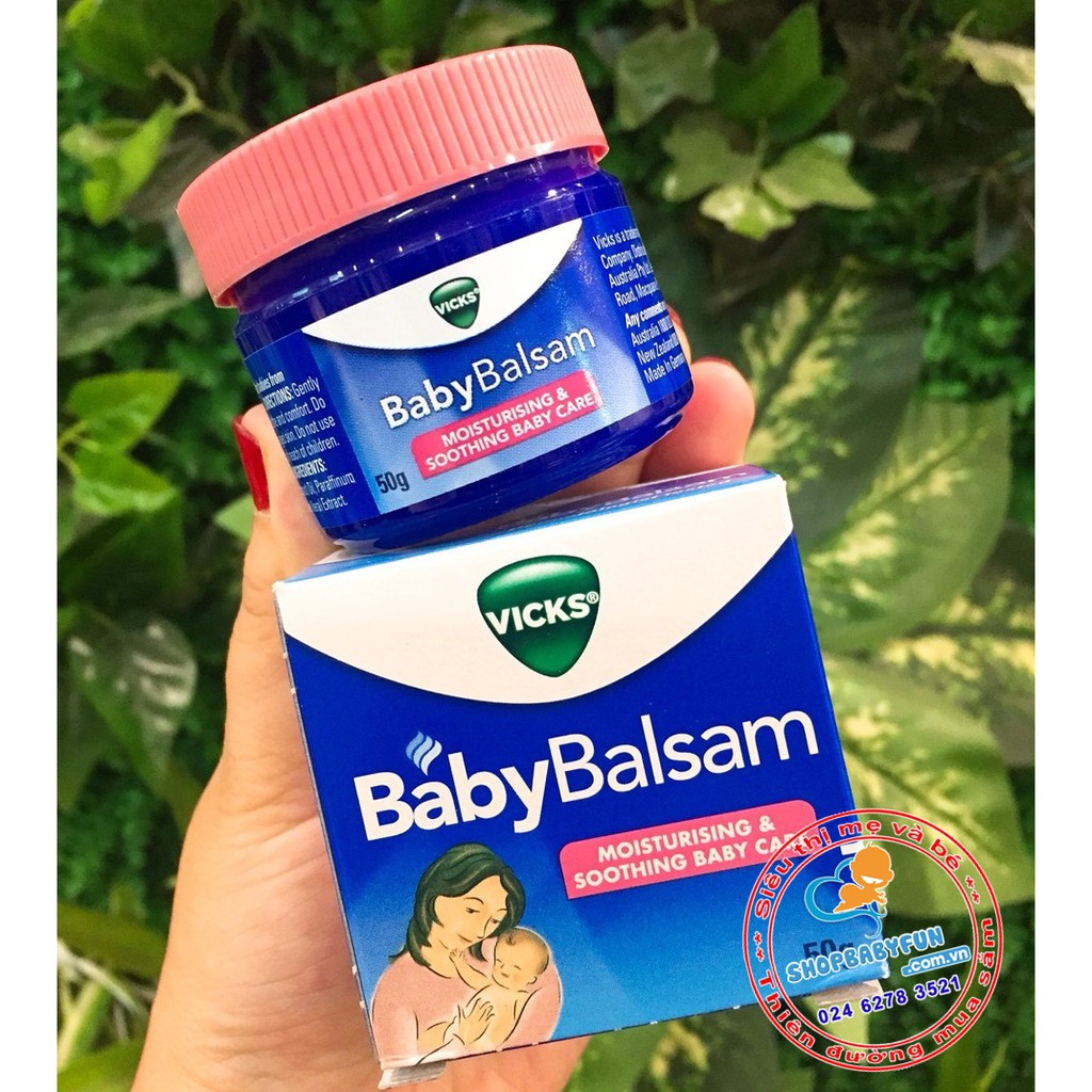 Dầu Vicks Baby Balsam giảm ho, sổ mũi, ngạt mũi cho trẻ 50g