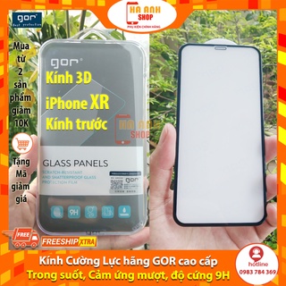 Kính Cường Lực 3D iPhone XR Full viền đen hãng GOR cao cấp (Tặng 1 miếng dán vân carbon mặt sau)