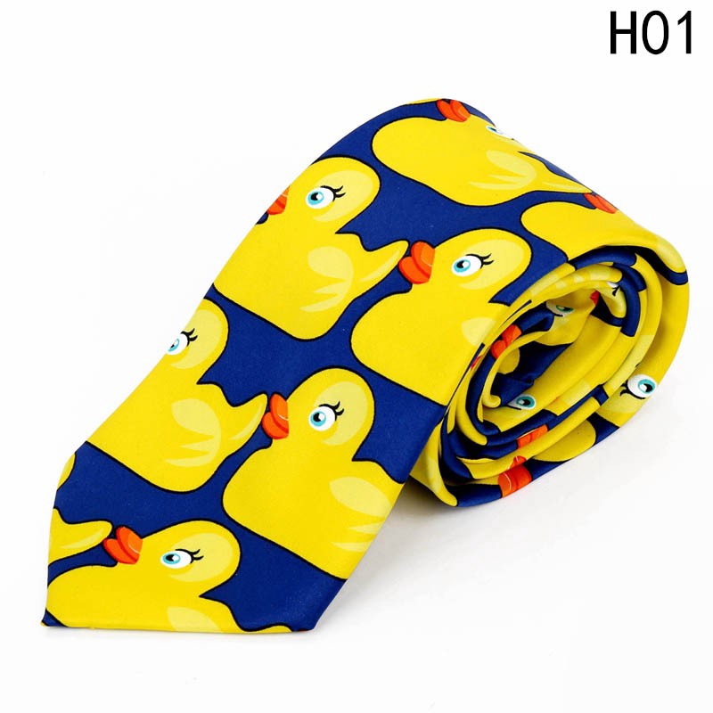 Cà Vạt Cao Su Màu Vàng Hình Vịt Dễ Thương