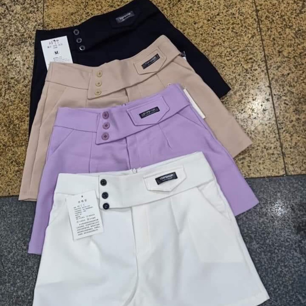 Quần short nữ chất đẹp dáng chẩn quần sooc đùi cạp cao vải mền đẹp đang hót có 4 màu