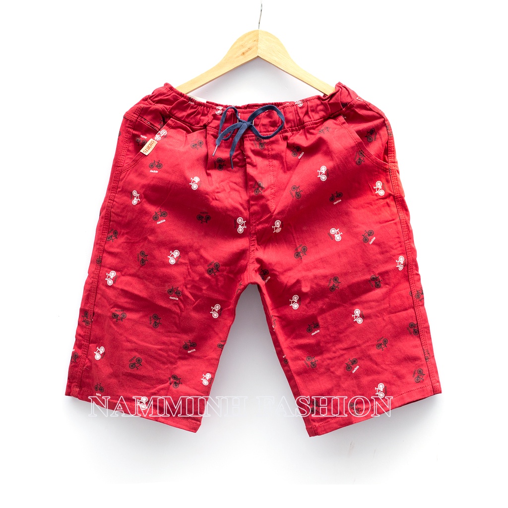 Quần Short Kaki Bé Trai  Lưng Thun Có Dây Rút Chất Vải Co Dãn