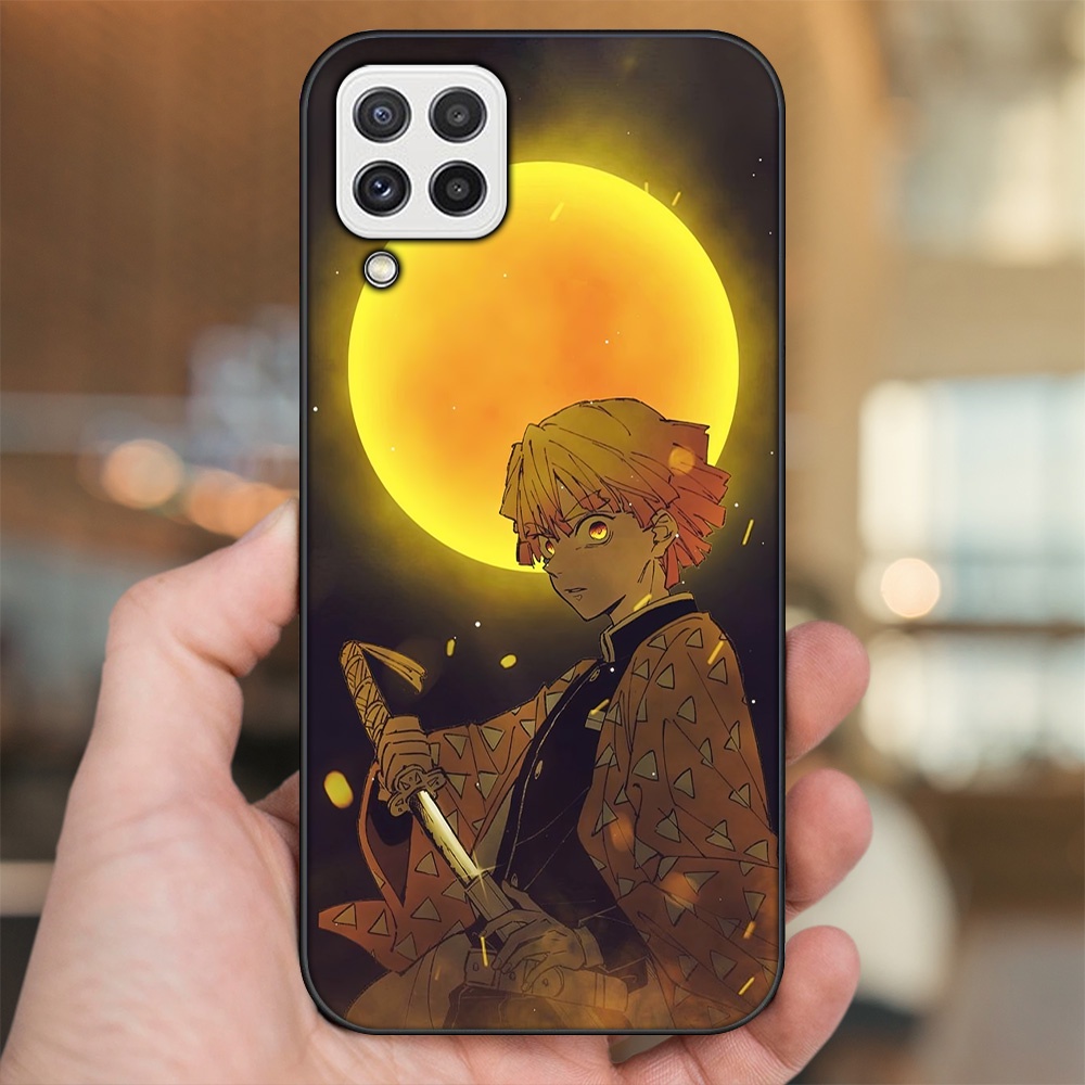 Ốp lưng Samsung A22 4G, A22 5G viền đen in hình Zenitsu Kimetsu no Yaiba