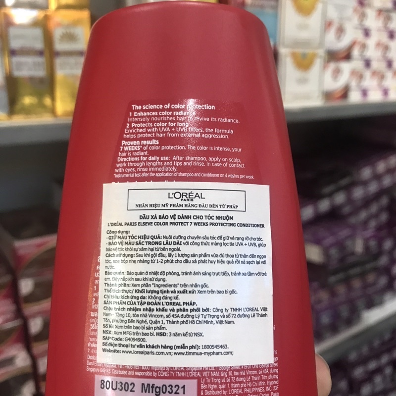 Dầu Xả Tóc Nhuộm L'oreal Elseve Color Protect Conditioner 280ml