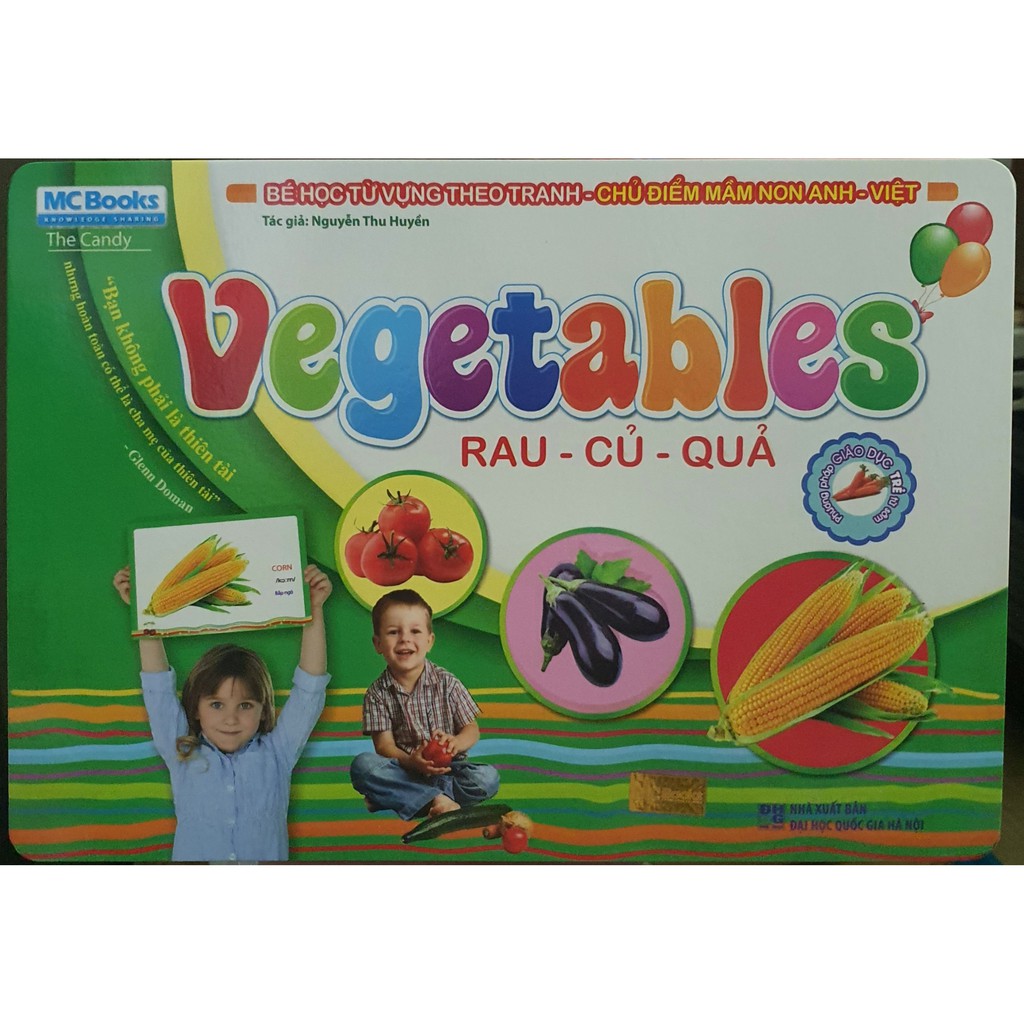 Flashcard Bé Học Từ Vựng Theo Tranh: Rau củ quả + Hình Dạng Màu Sắc ( Lẻ Tùy Chọn )