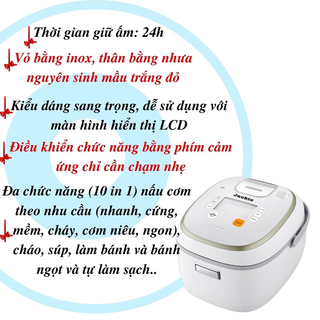 Nồi Cơm Điện Từ Tiết Kiệm Trên 50% Điện Năng, Đa Chức Năng (10 in 1), Màn Hình Hiển Thị Bằng LCD - Thời Gian Giữ Ấm 24h