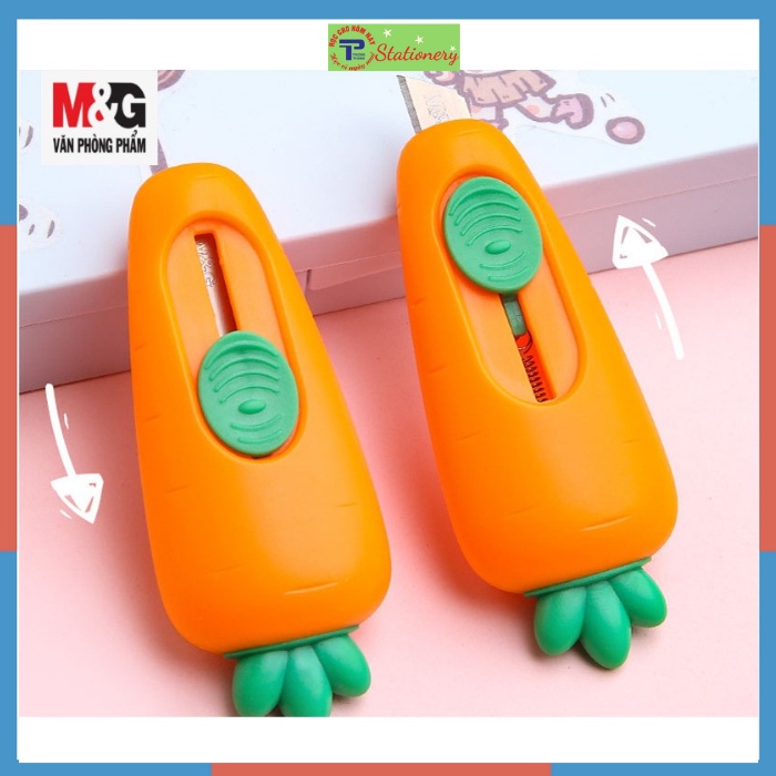 Dao rọc giấy hình củ Cà Rốt M&G ASSN2243/ ASSN2242 mini lưỡi ngắn và lưỡi dài 9mm