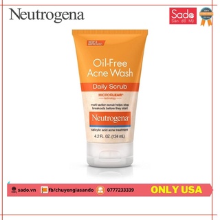 Sữa Rửa Mặt ngừa & Ngăn Mụn Neutrogena Oil-Free Acne Face Wash Daily Scrub With Salicylic Acid 124ml
