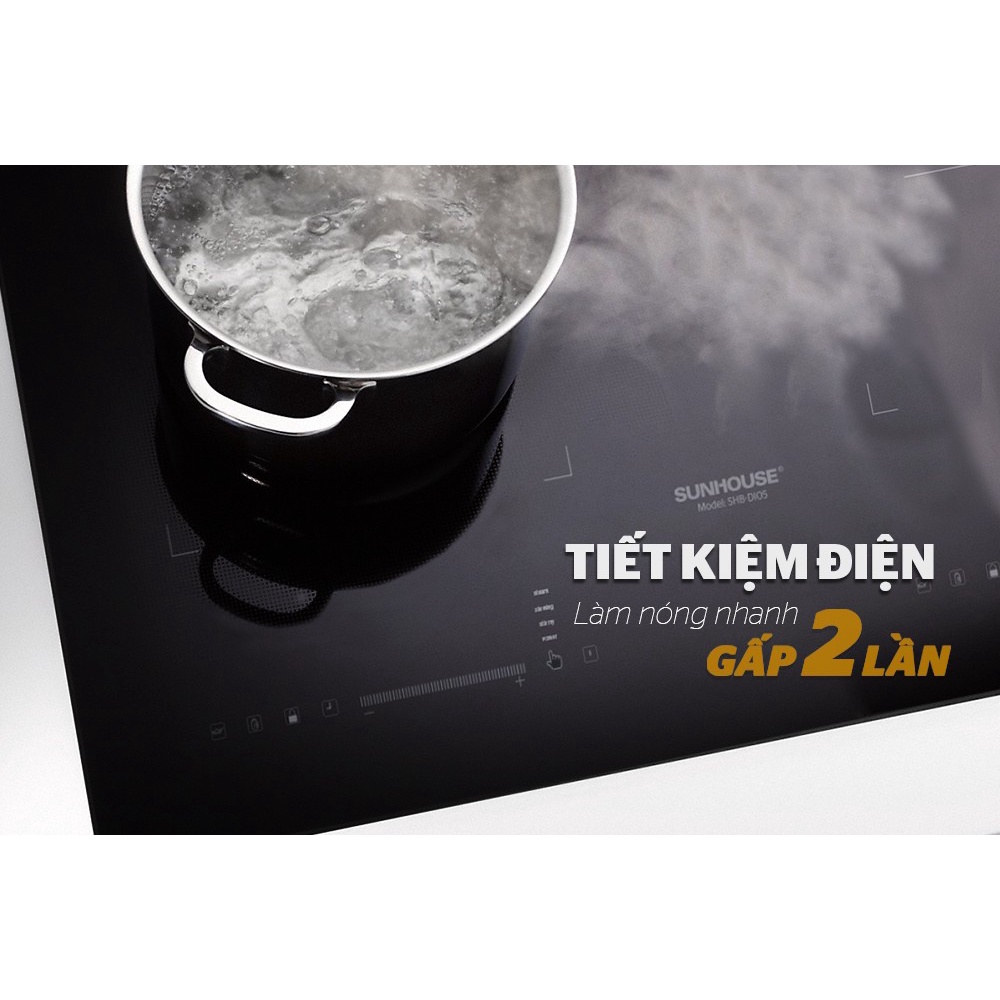 Bếp đôi điện từ Sunhouse SHB-DI05 Plus -Hàng chính hãng bảo hành điện tử 36 tháng