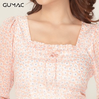 Đầm cổ U phối bèo GUMAC DA902