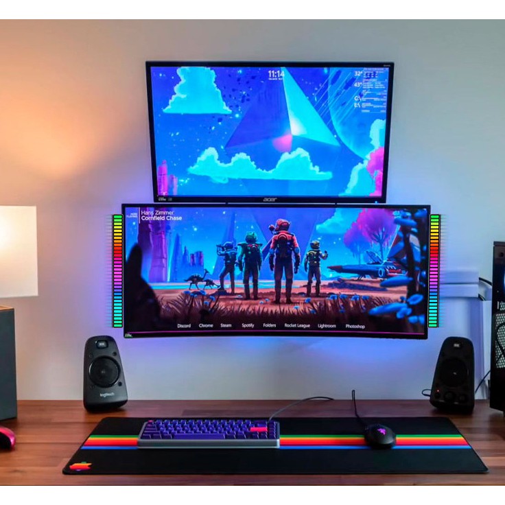 Thanh đèn LED RGB cảm biến âm thanh - có micro thu âm nhấp nháy theo nhạc