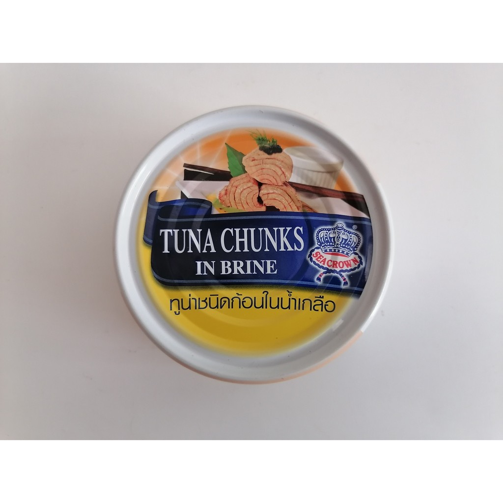 [140g – Brine] Cá ngừ ngâm muối [Thailand] SEA CROWN Tuna Chunks in Brine (halal) (alc-hk)