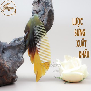 Lược sừng xuất khẩu VIETHORN, Hình chiếc lá cự dễ thương /chống gãy rụng tóc /matxa da đầu kích thích mọc tóc