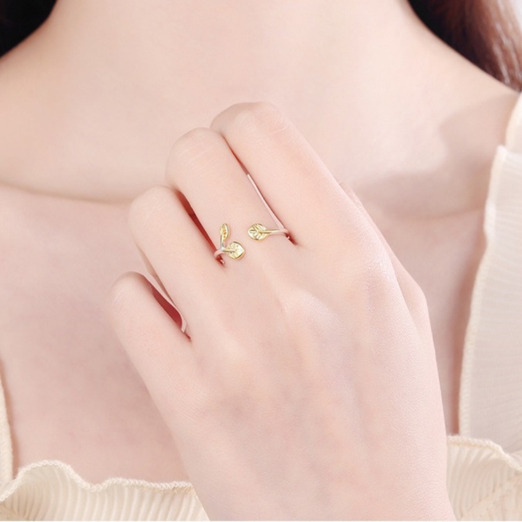 Nhẫn thời trang nữ hình chiếc lá  bạc S925 nhỏ xinh - N94