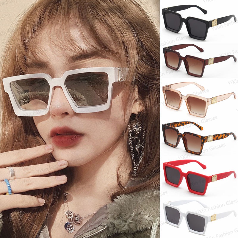 Kính Mát Gọng Vuông Lớn Nhiều Màu Sắc Chống Tia UV Phong Cách Cổ Điển Thời Trang Cho Nam Và Nữ
