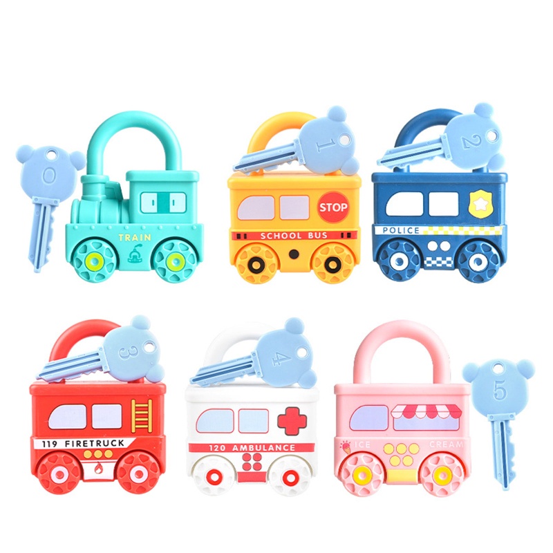 Wmmb Đồ Chơi Xe Lửa Nhận Biết Số Montessori Có Chìa Khóa Giáo Dục Kỹ Năng Động Cơ Tốt Cho Bé