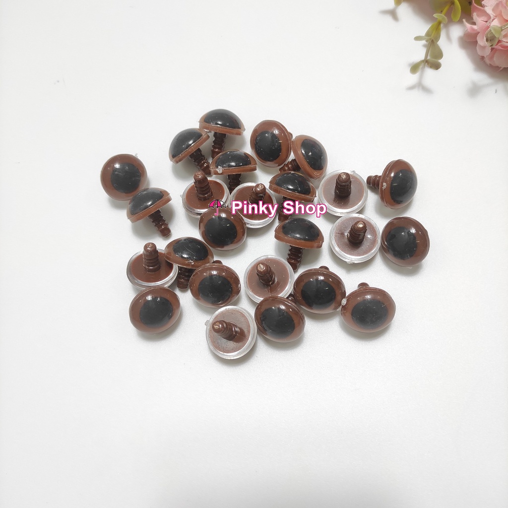 Mắt thú, mũi thú, mắt mũi nhựa thú có chốt nhiều loại giá rẻ làm đồ chơi handmade, sách vải, rối tay Pinky Shop