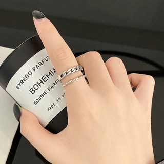Vintage style double silver plated ring